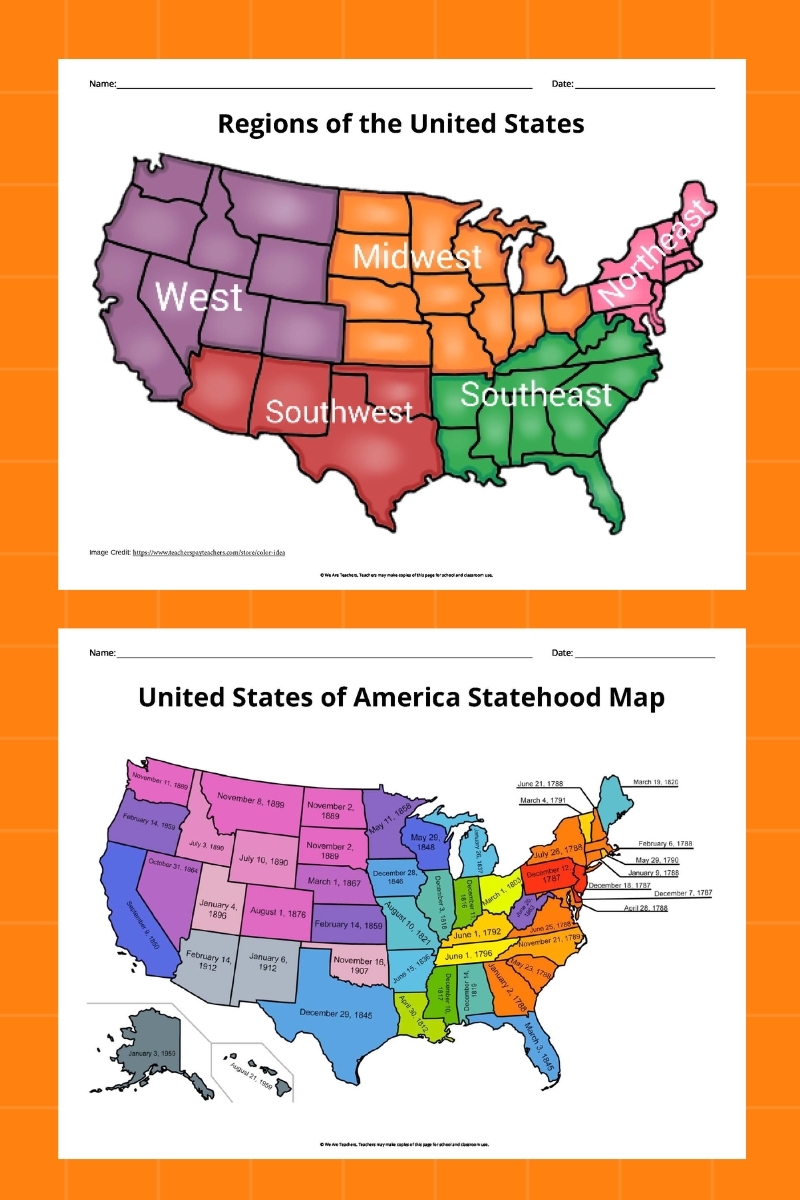 USA Labeled Map Printable
