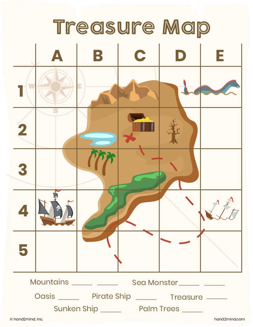Printable Treasure Map With Grid