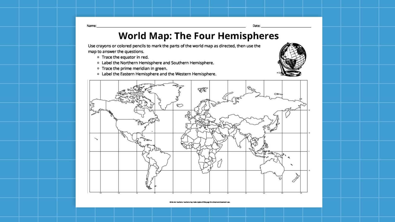 Printable Map Northern Hemisphere