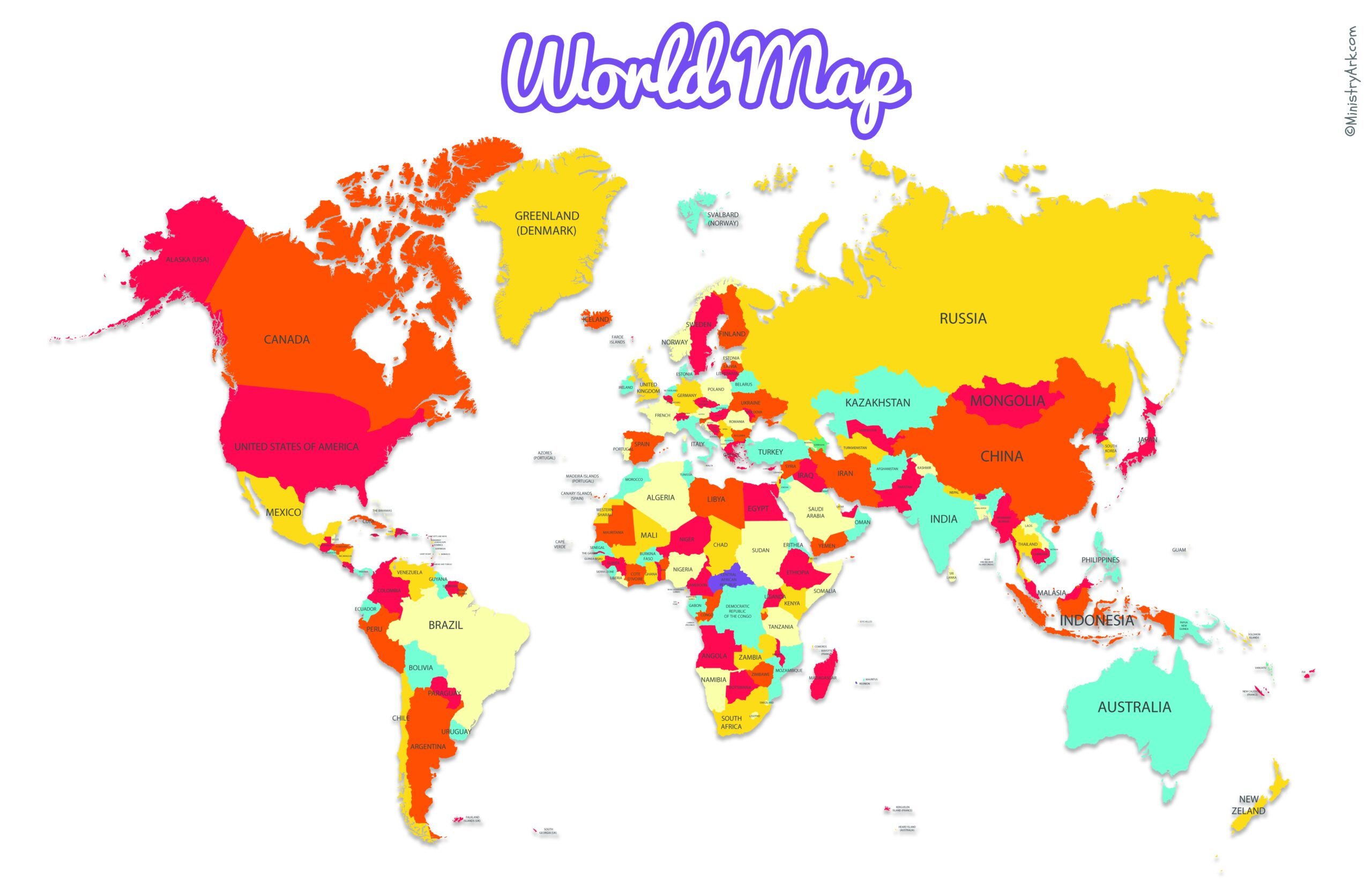 Free Printable World Map Kids