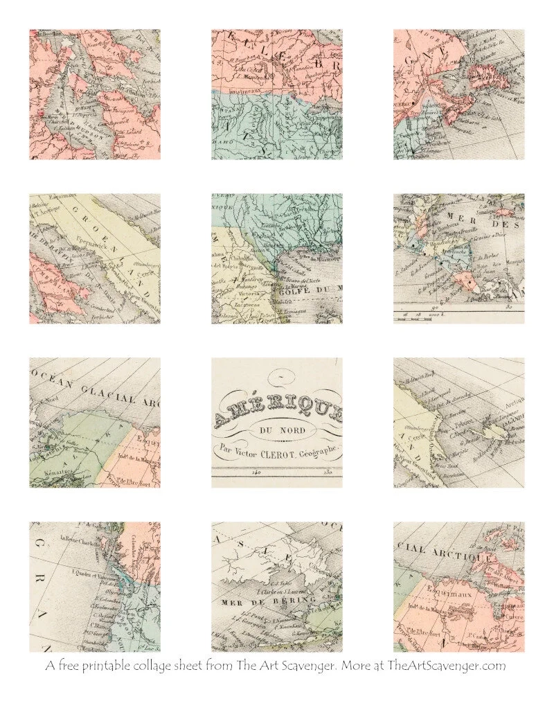 Free Printable Map Scrapbook Paper