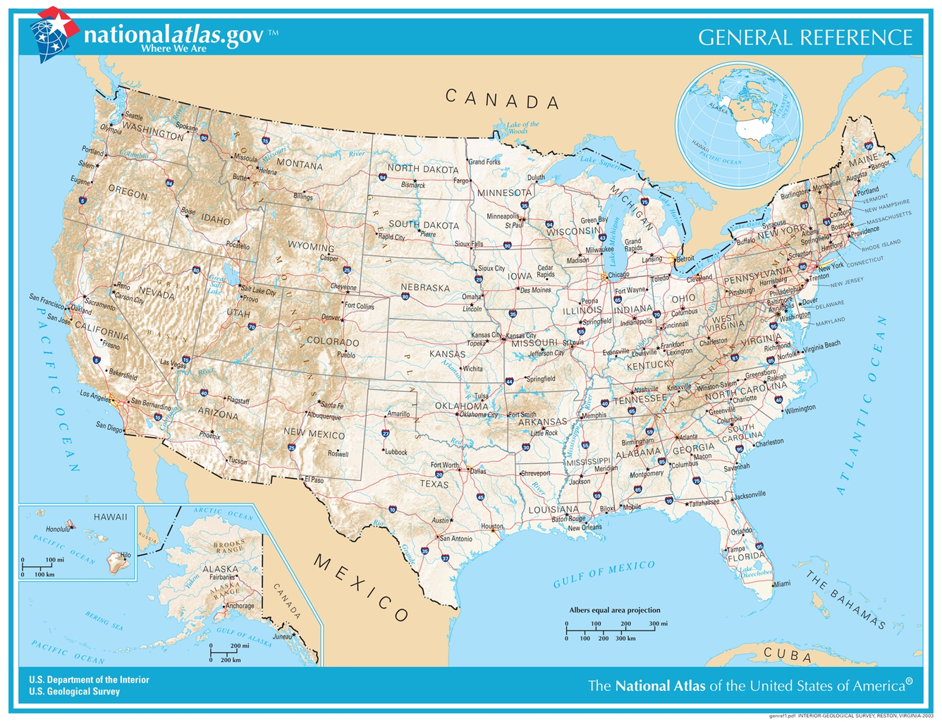 Printable USA Map Large