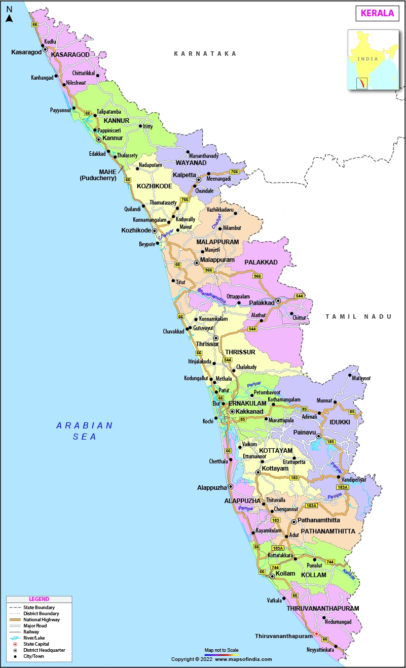 Kerala Map Printable