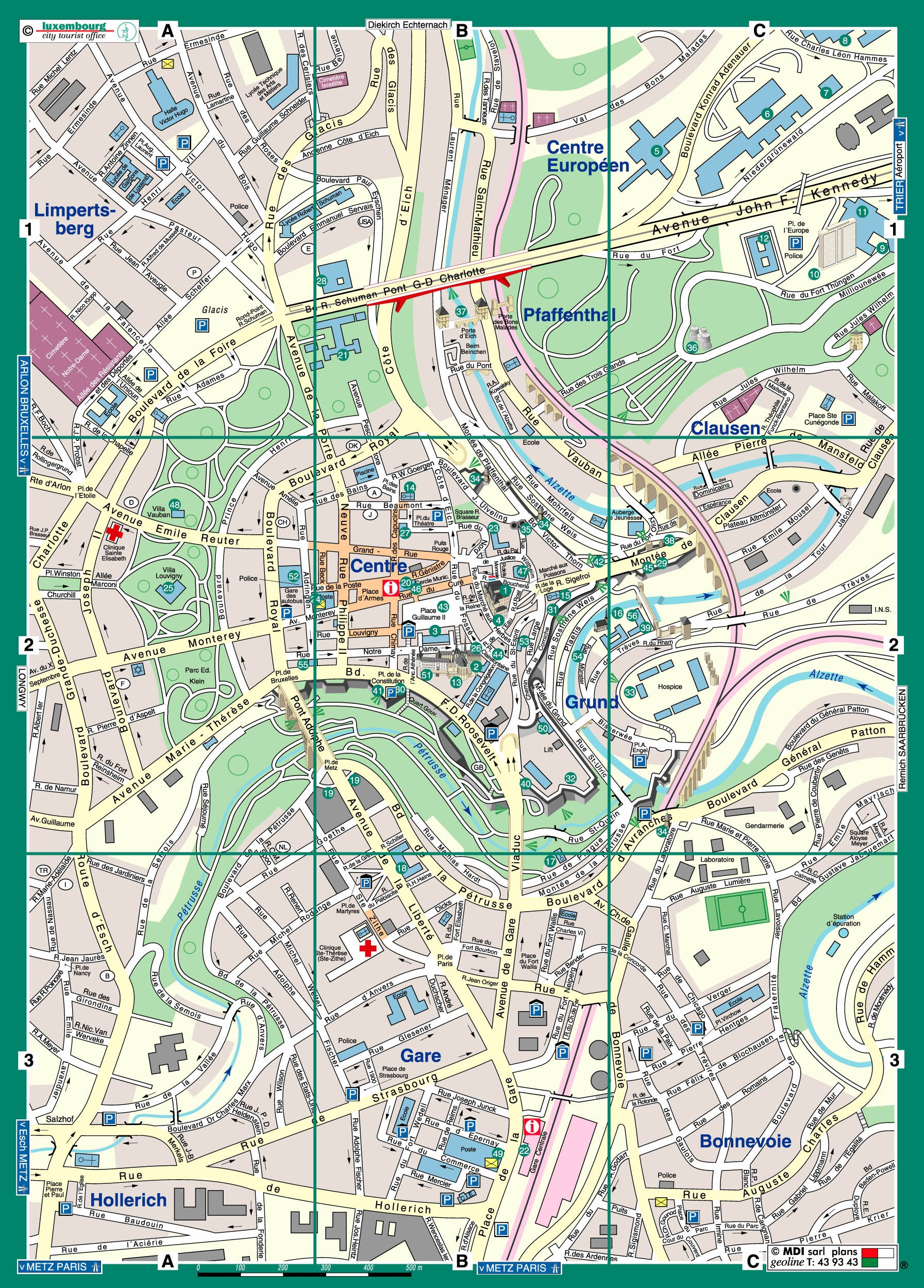 Luxembourg City Map Printable