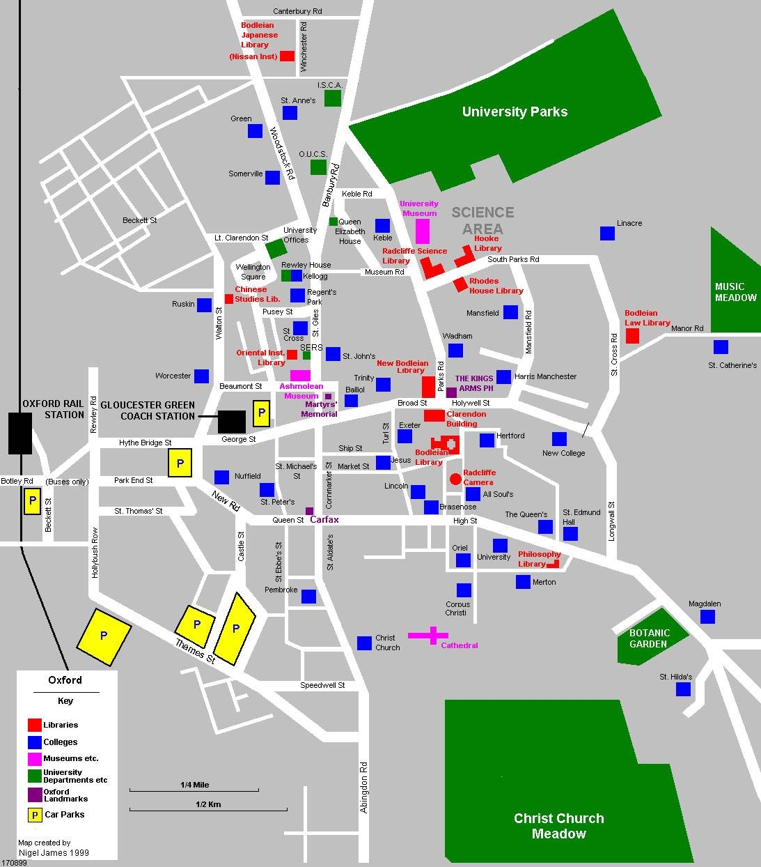 Oxford Tourist Map Printable