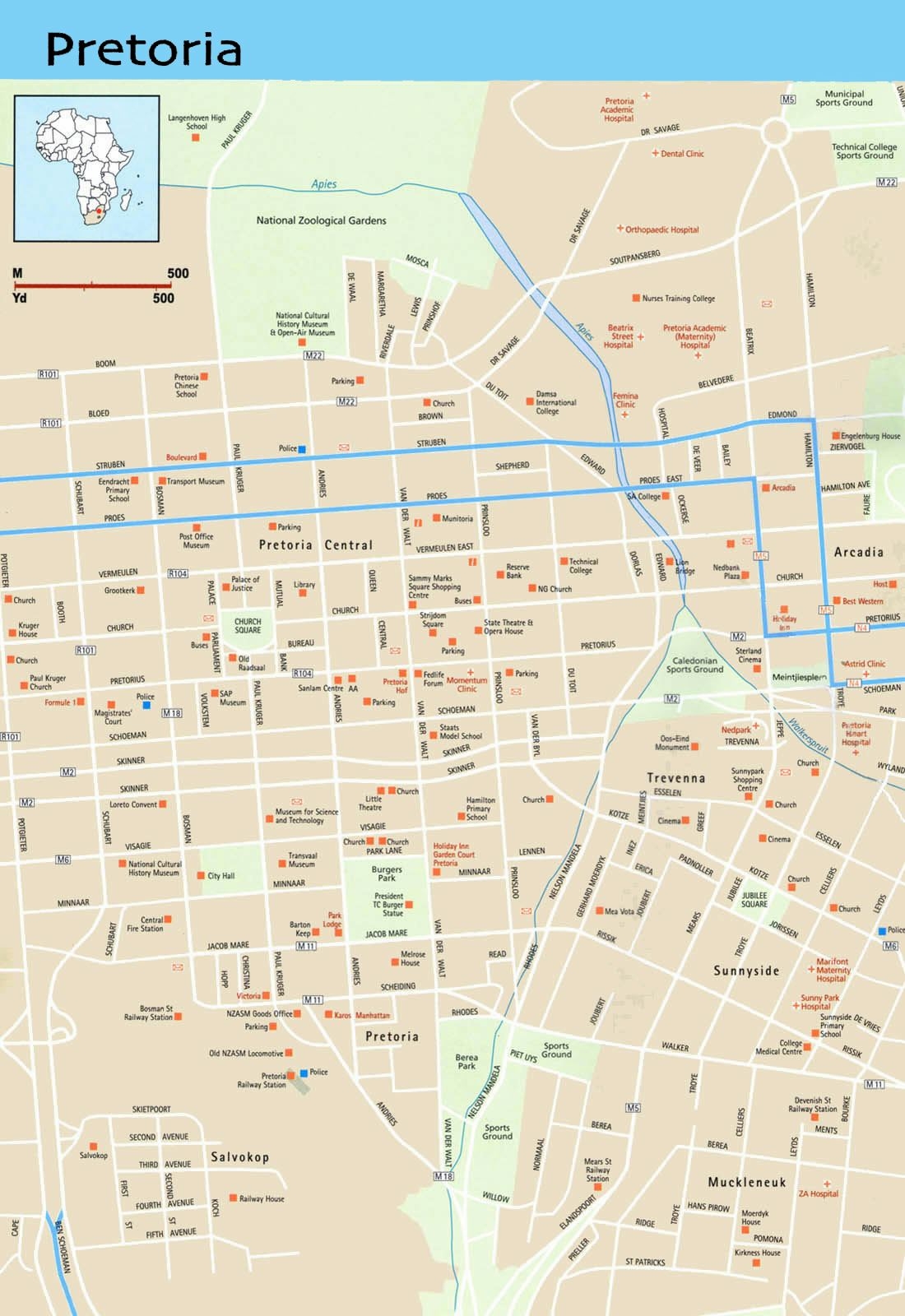 Printable Maps Of Pretoria