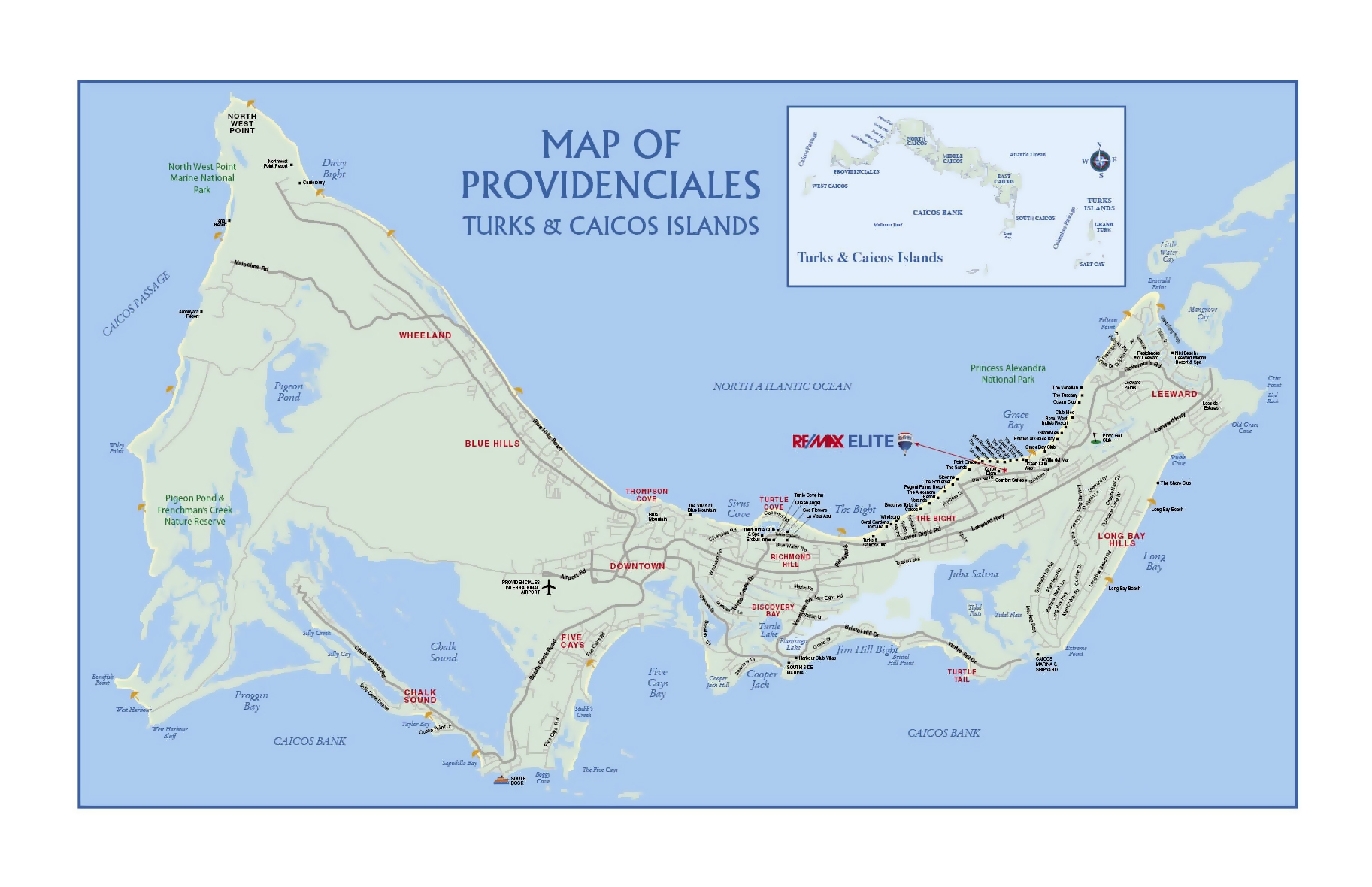 Printable Map Of Turks And Caicos