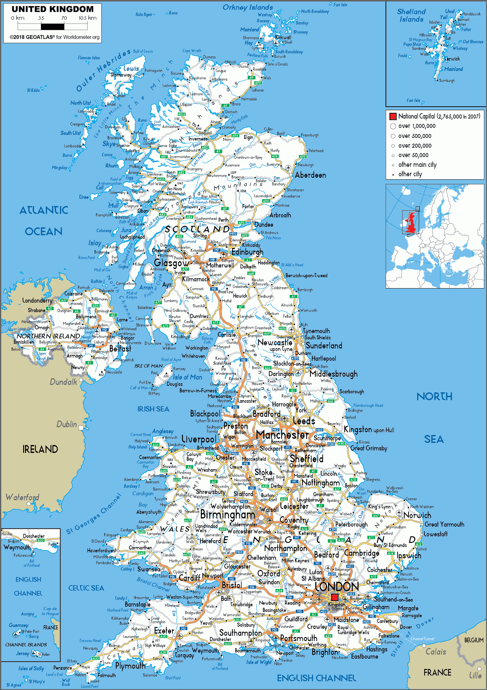 Uk Road Map Printable Free