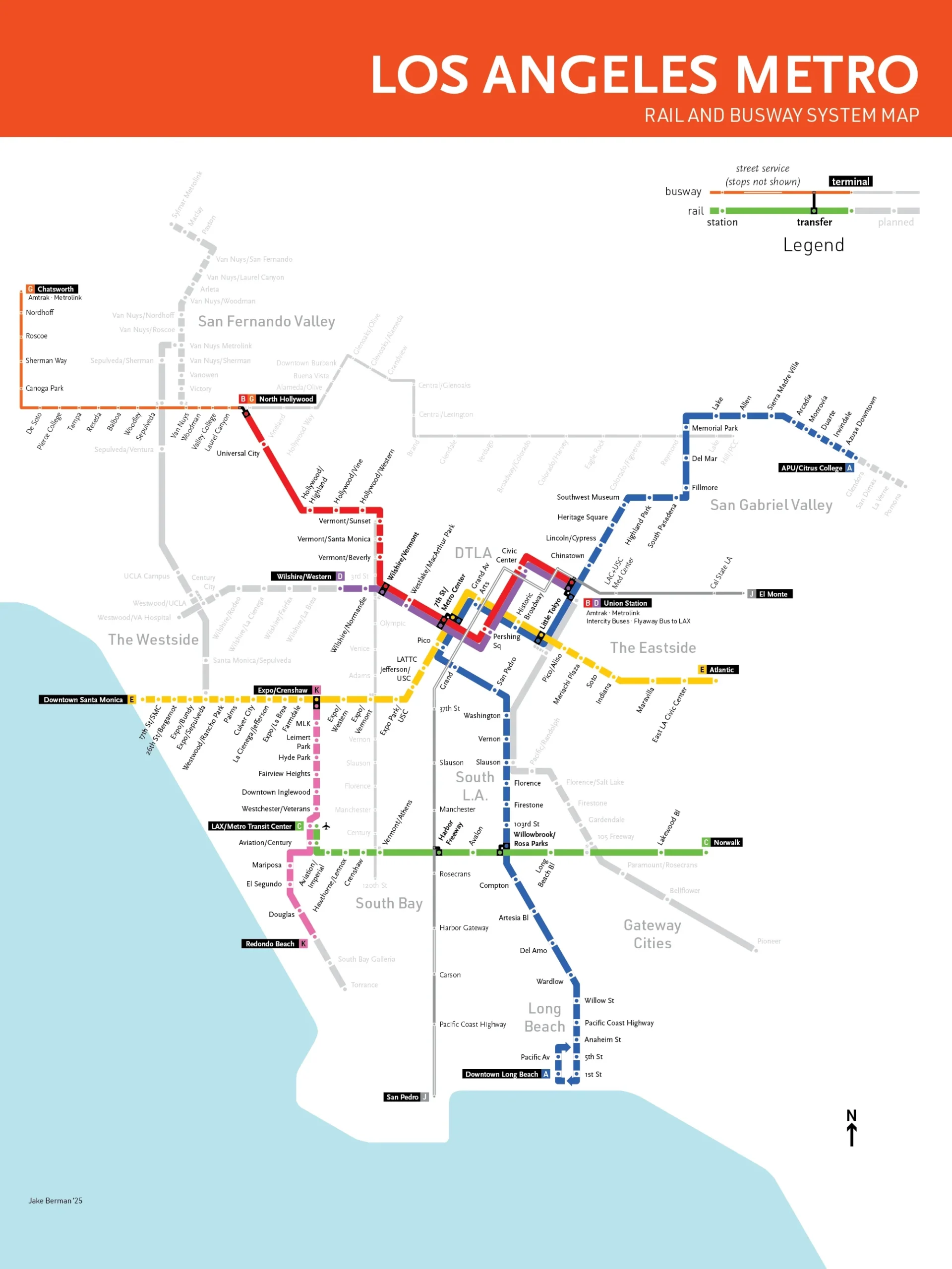 Printable Metro Map Los Angeles