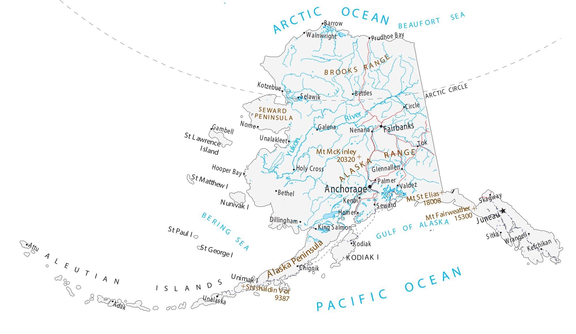 Printable Alaska Map With Cities