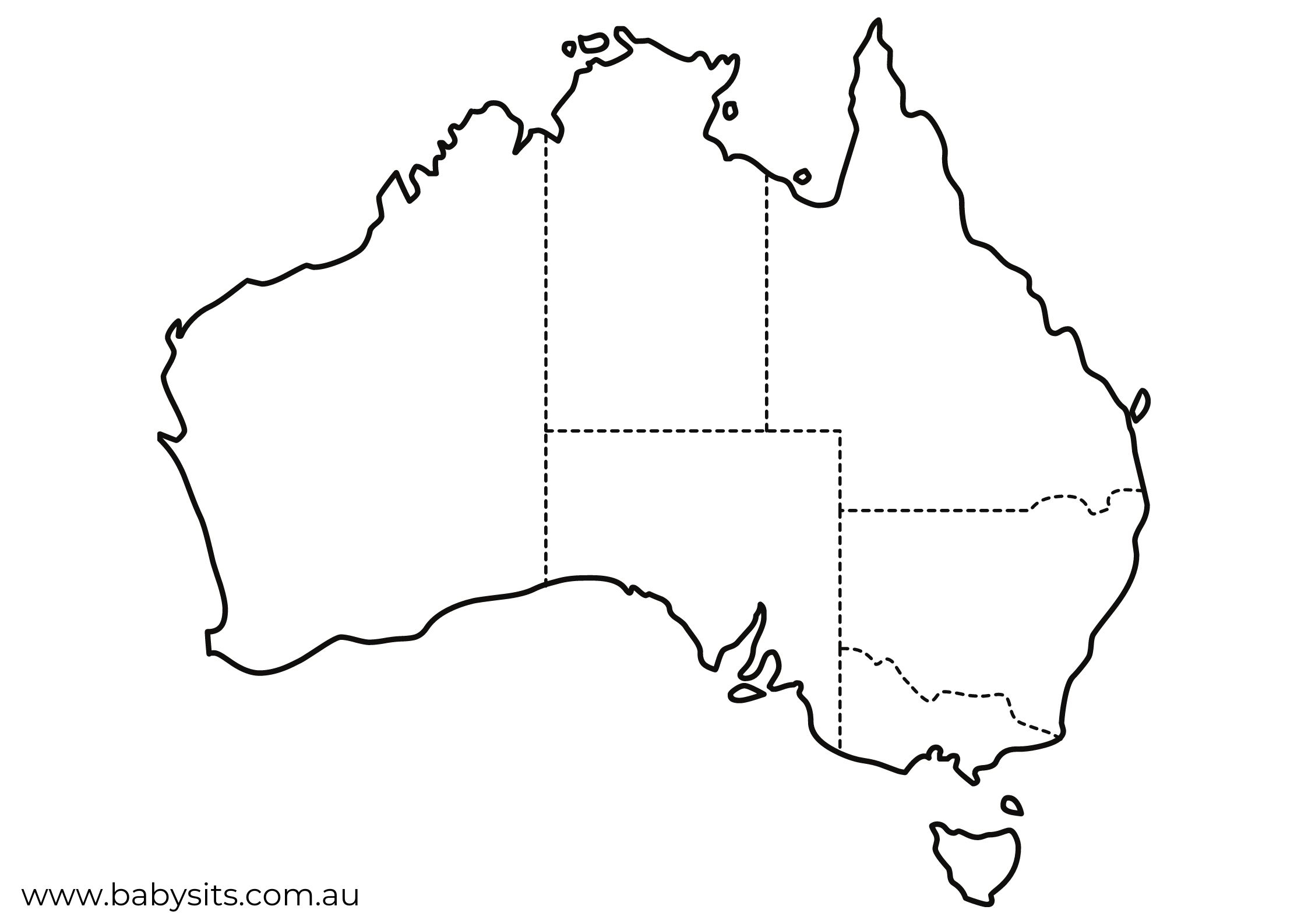 Map Of Australia Free Printable