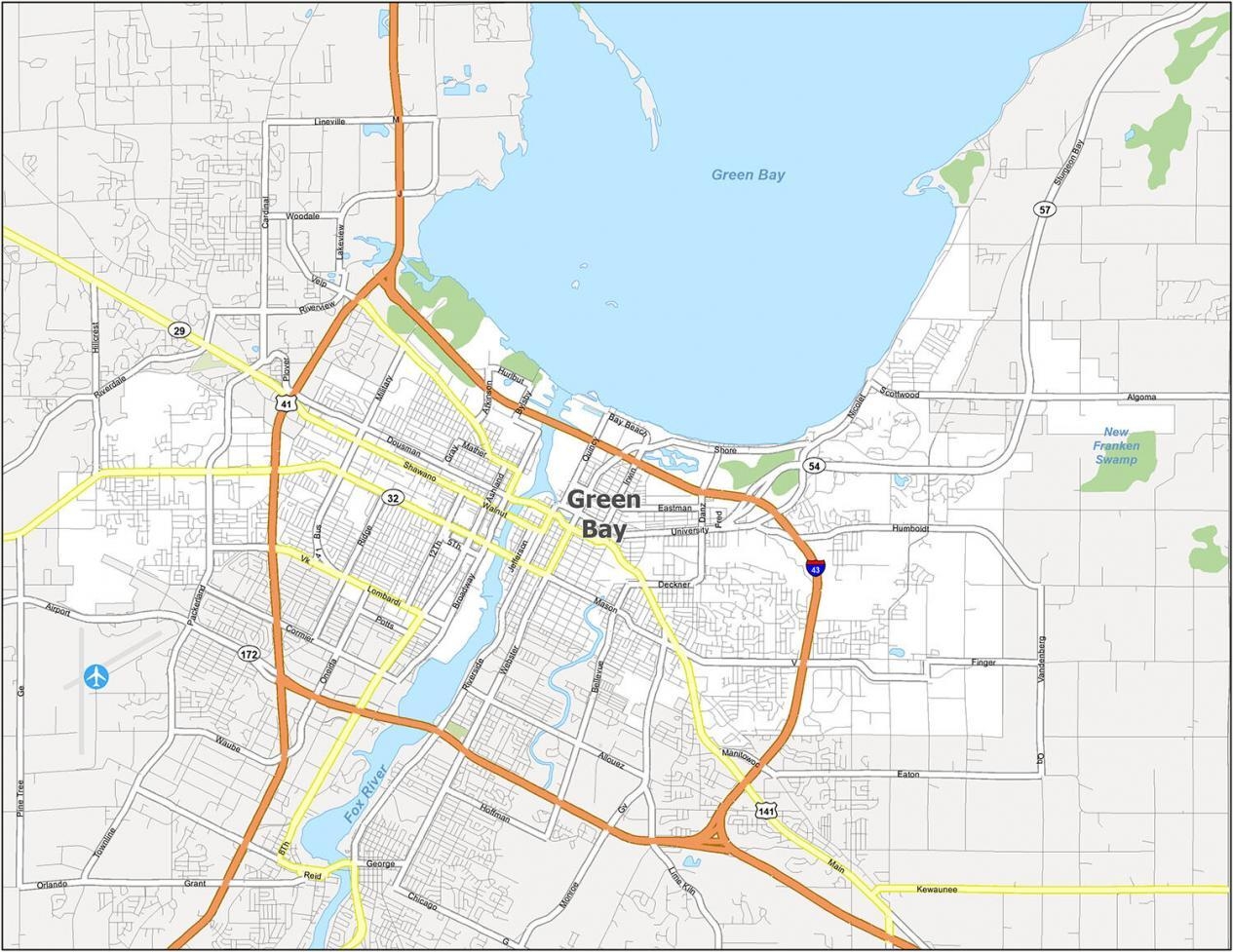 Printable Map Of Green Bay Wi