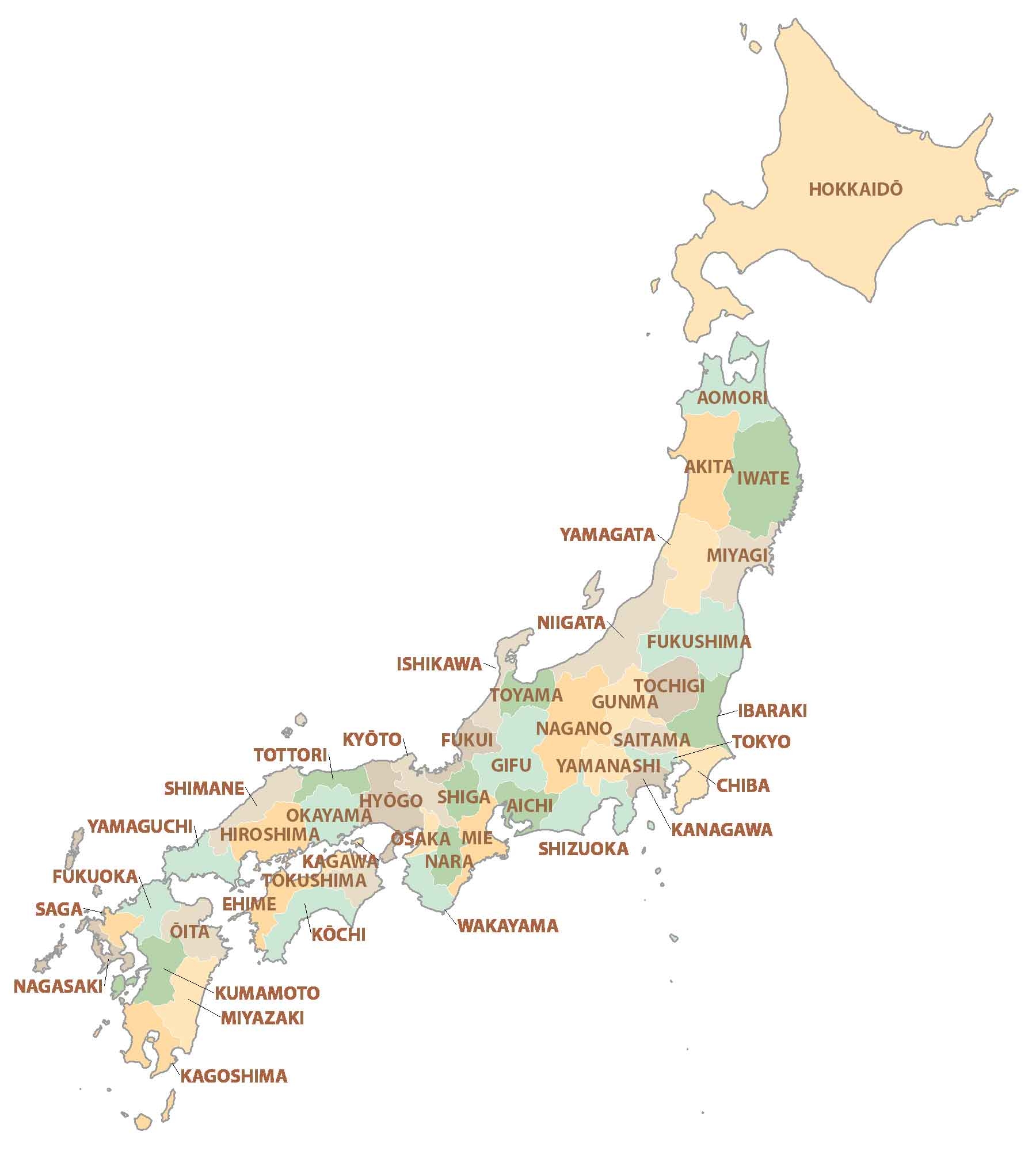 Printable Japan Map With Cities