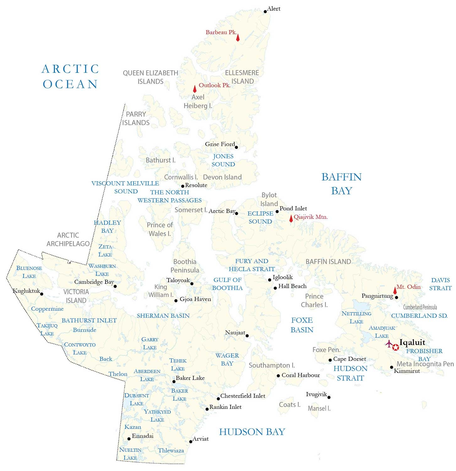 Map Of Nunavut Printable