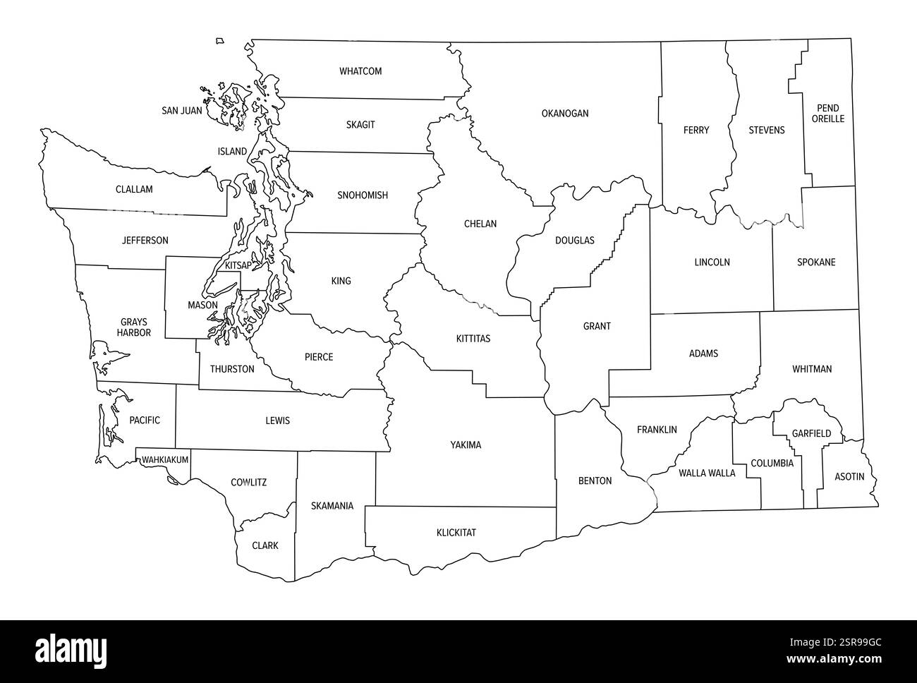 Pacific Northwest USA Printable Map Blank
