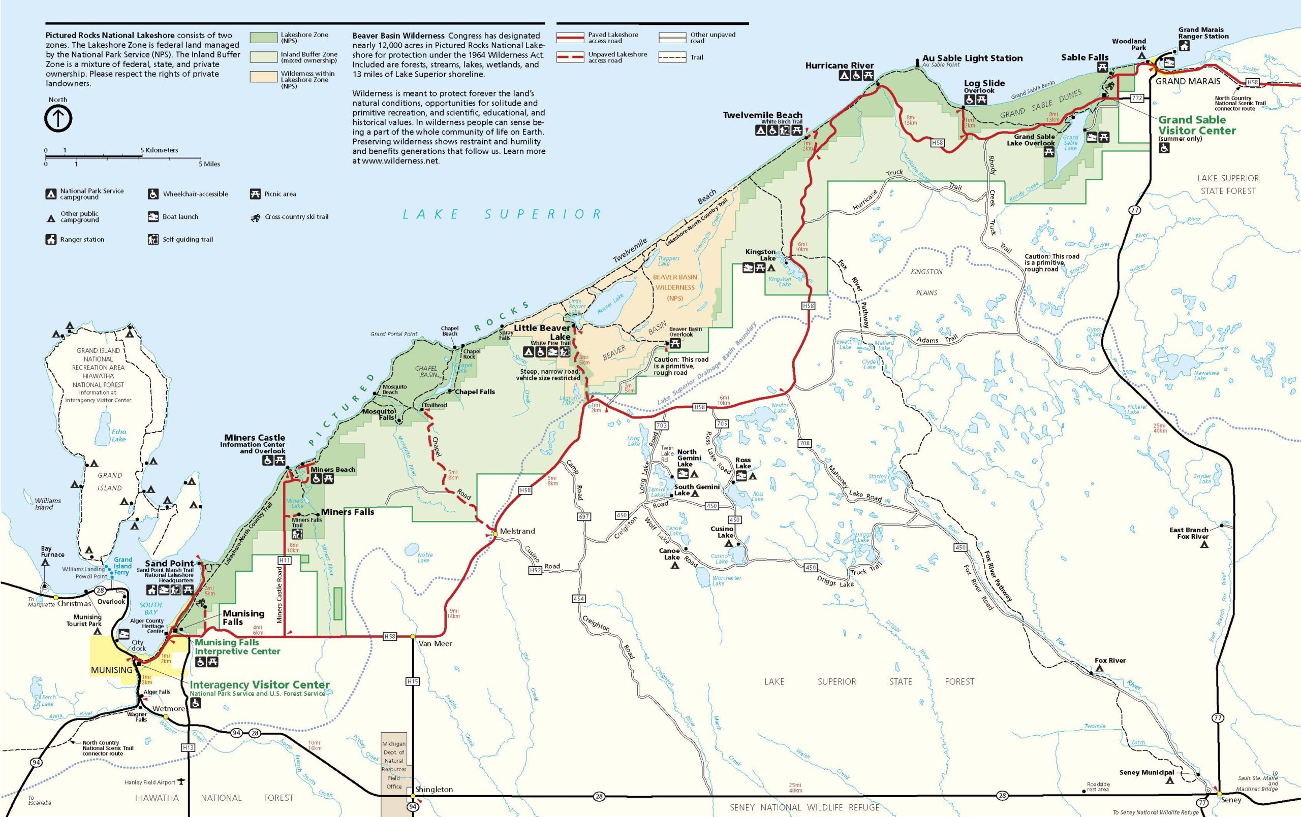 Pictured Rocks National Park Map
