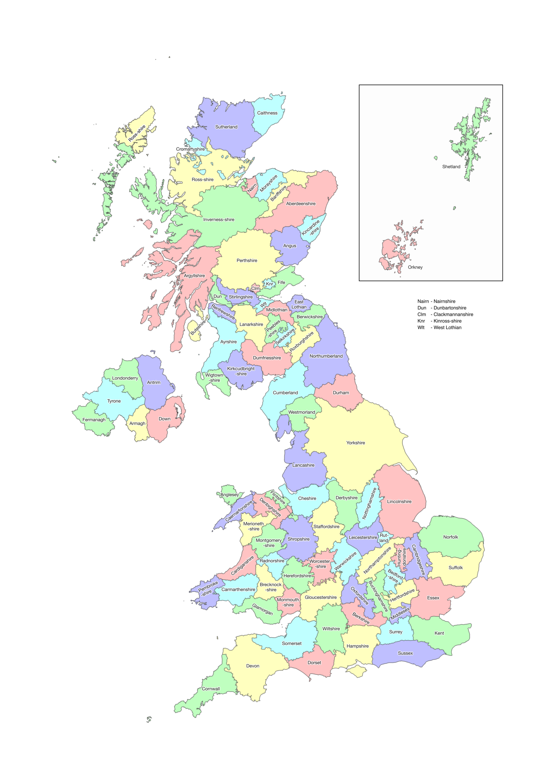 Printable Map Of England