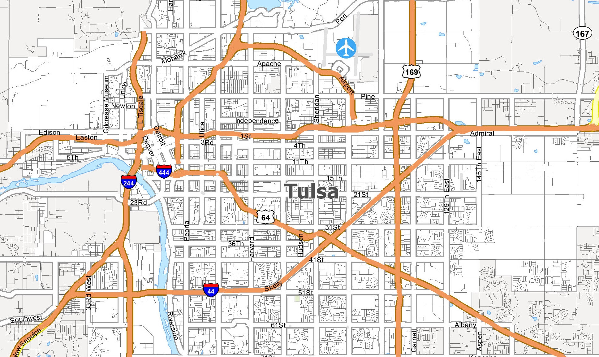 Printable Tulsa Map