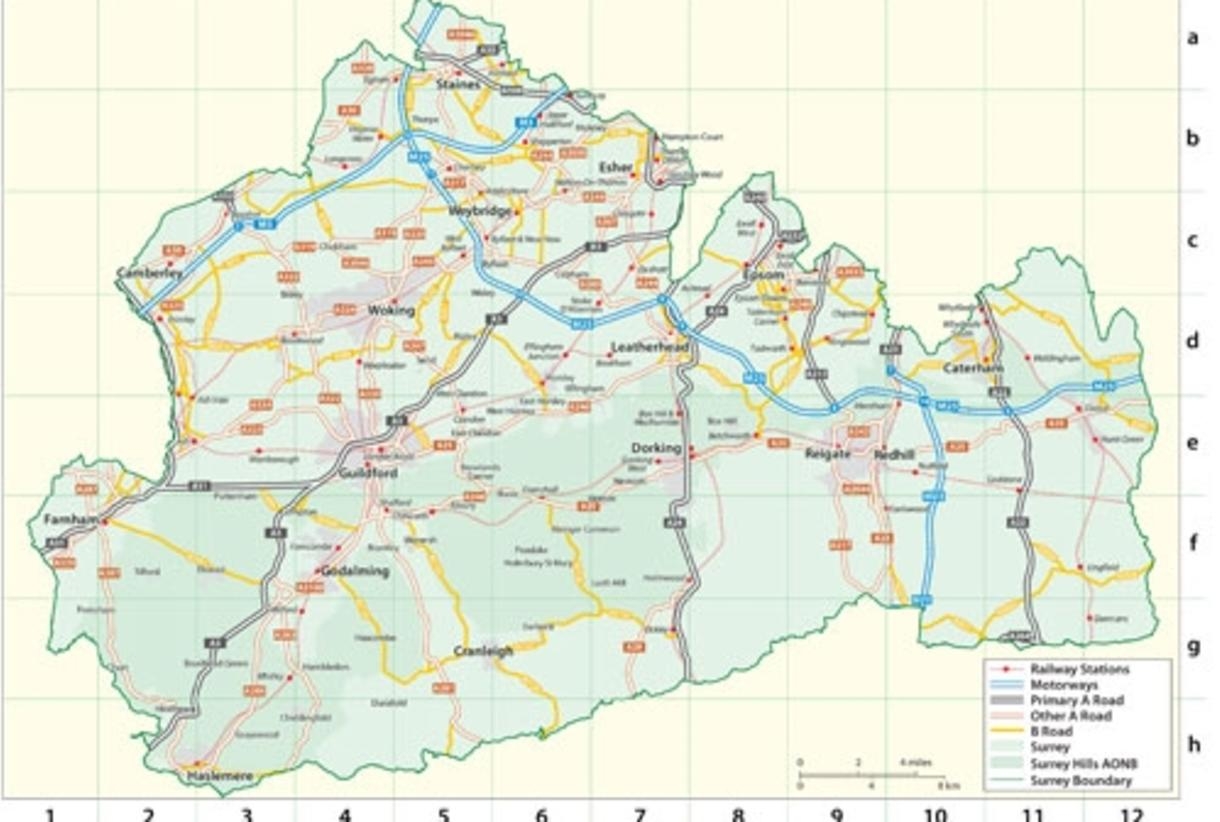 Printable Map Of Surrey
