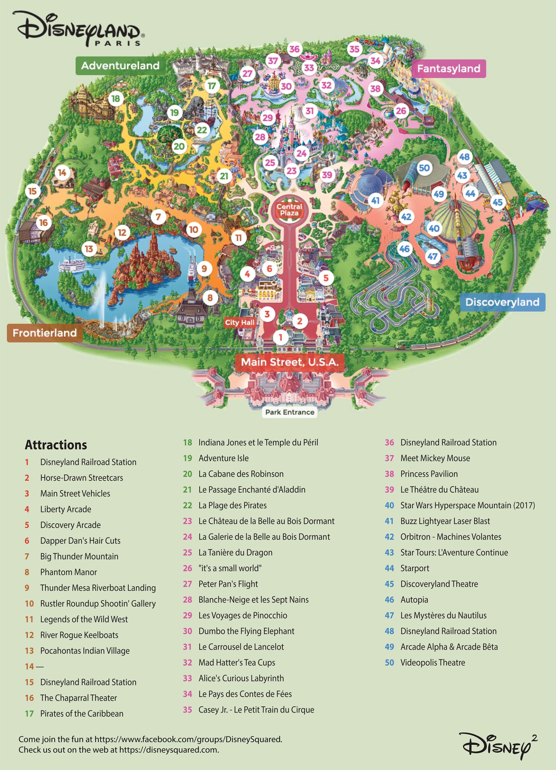 Large Printable Disneyland Map
