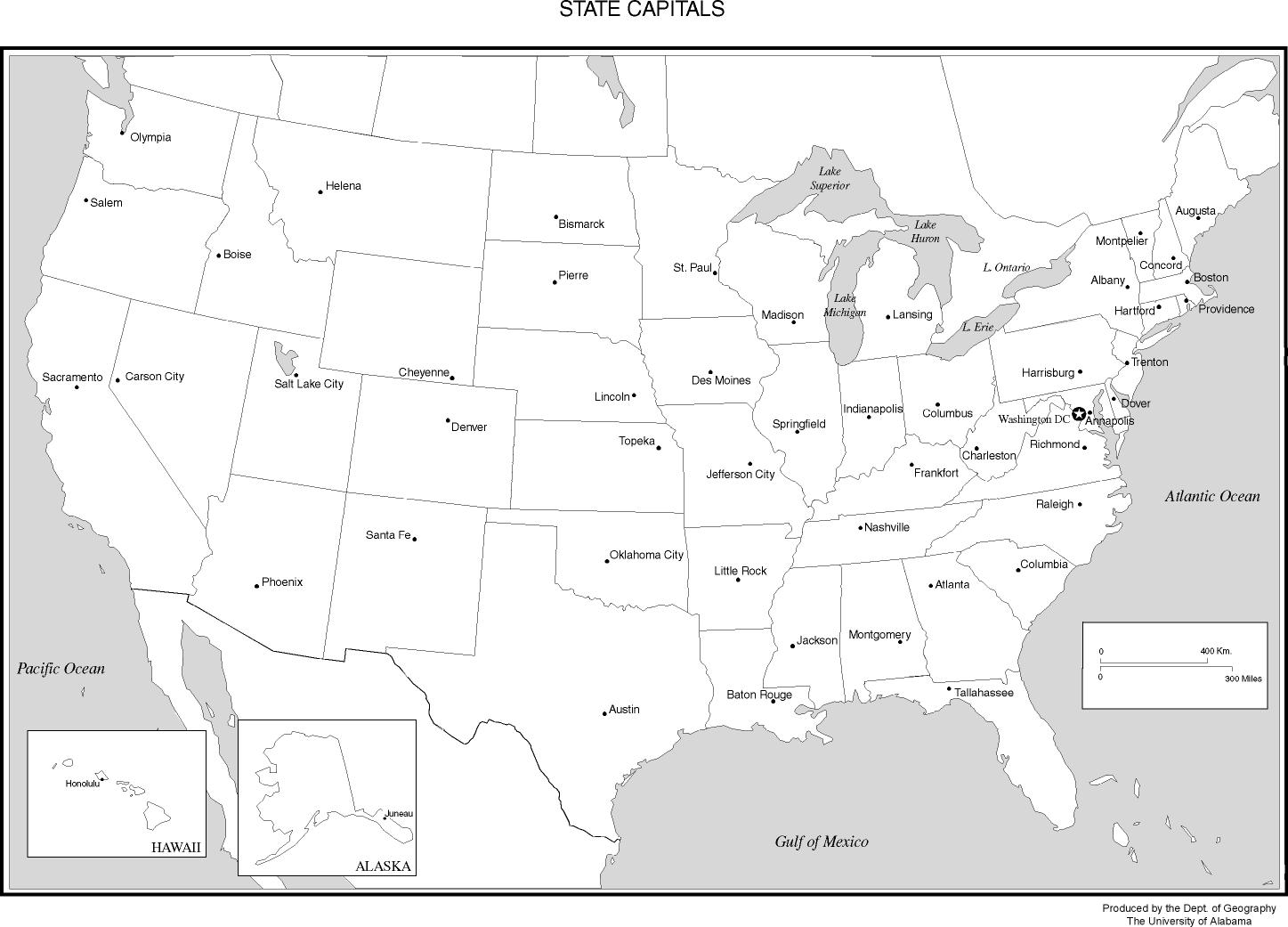 Printable Map USA With Large Cities