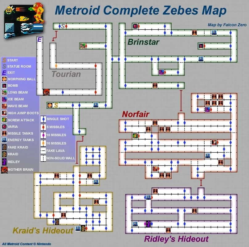 Original Metroid Map Printable