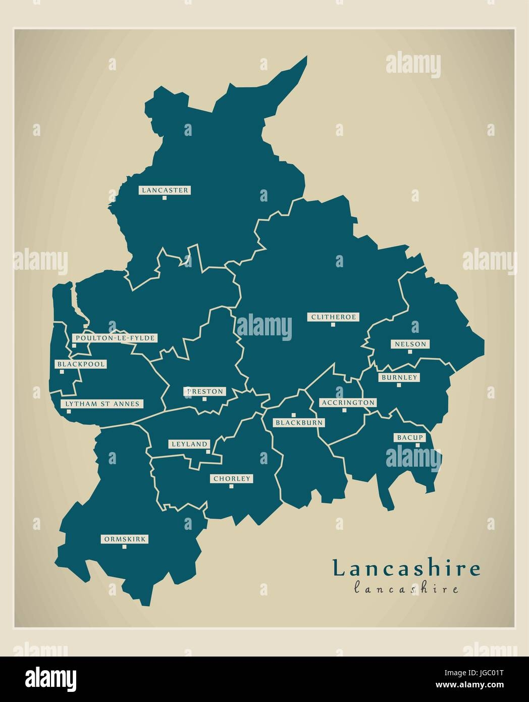 Printable Lancashire Map UK