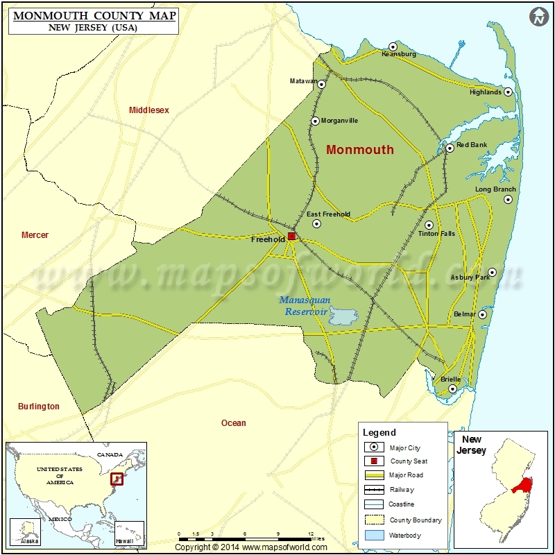 Printable Map Of Monmouth County Nj