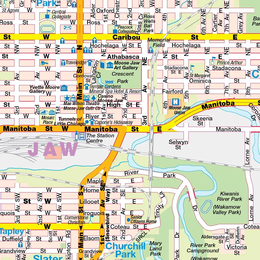 Printable Map Of Moose Jaw Sk