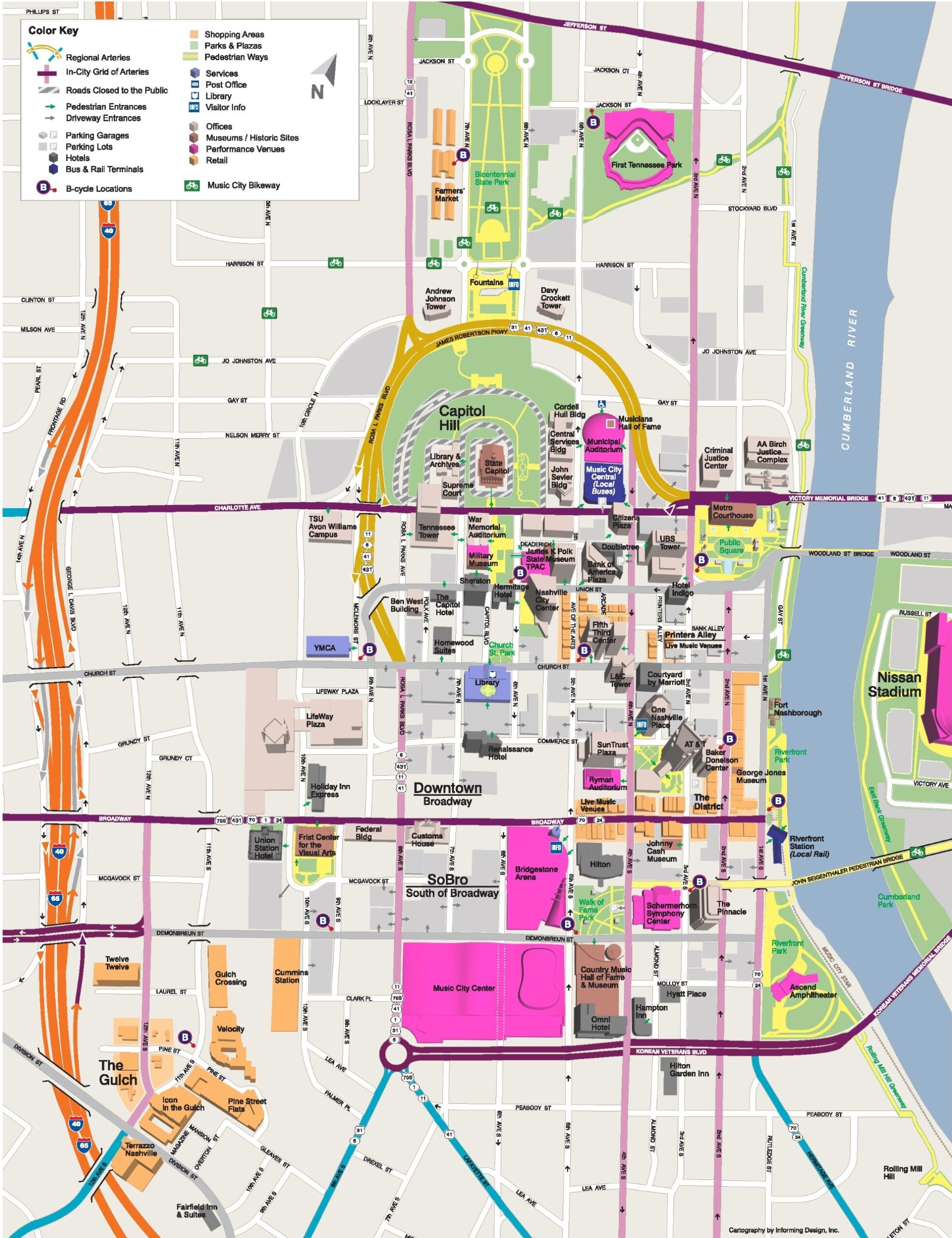 Printable Tourist Map Nashville Tn