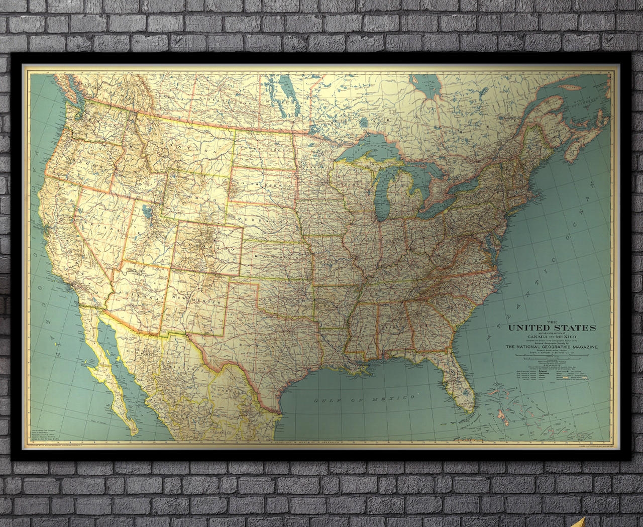 Printable Vintage Map Of USA