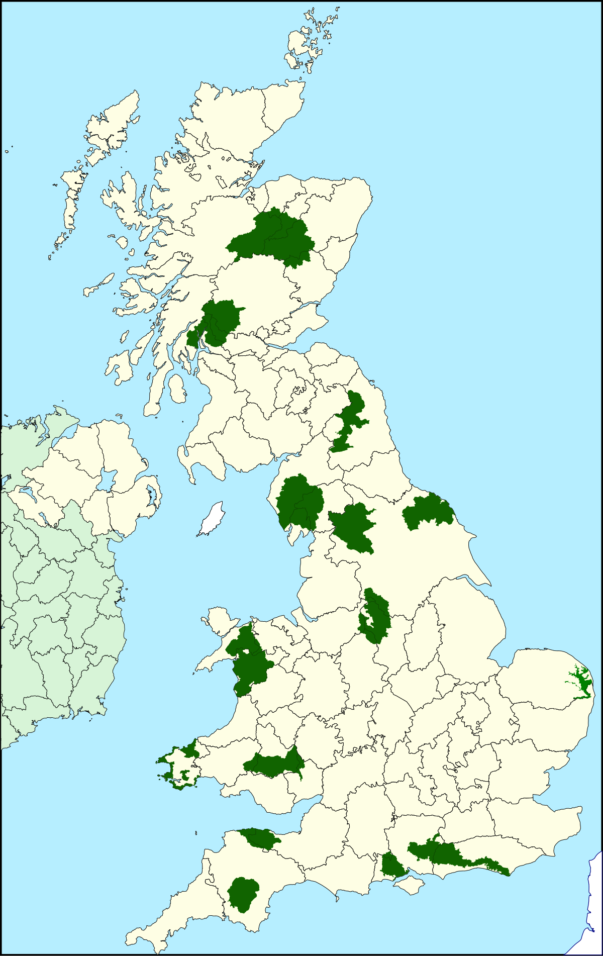 National Parks In Uk Map