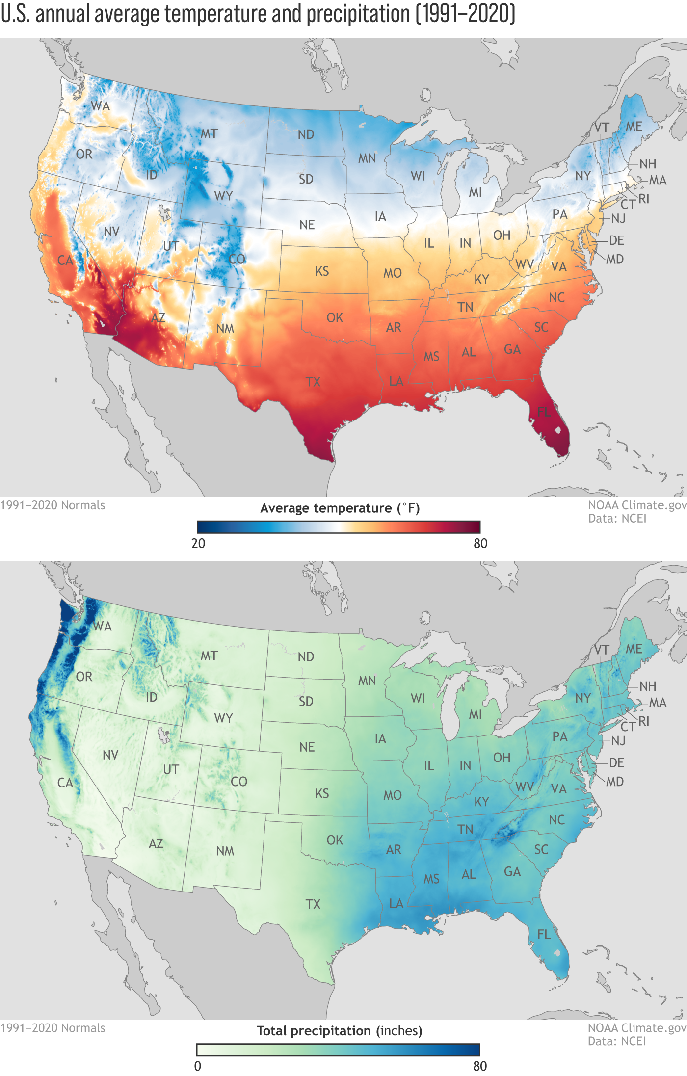 Climate Map USA Printable
