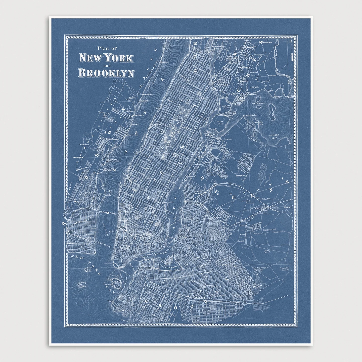 Vintage Printables Blue Map