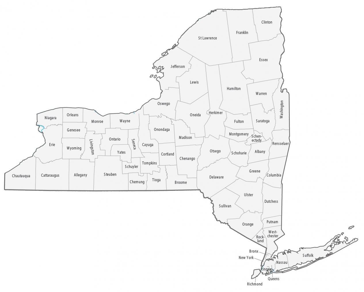 Printable Map Of New York Counties