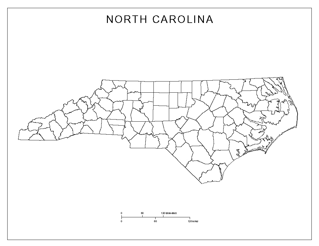 North Carolina Map Outline Printable