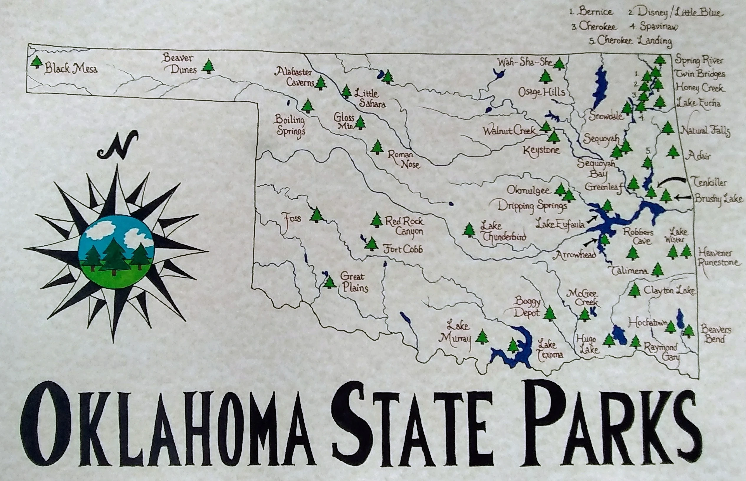 National Parks In Oklahoma Map