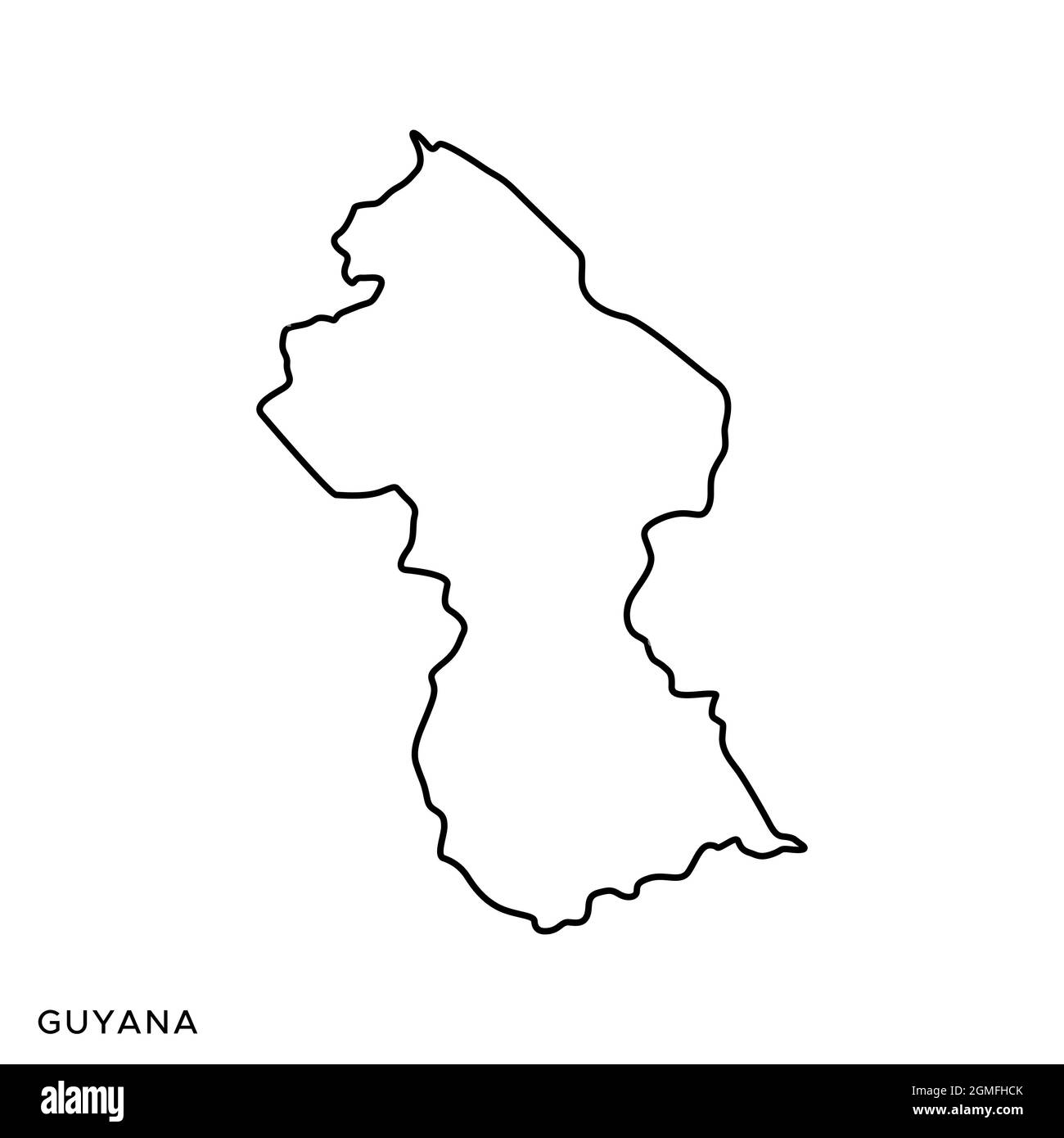 Guyana Outline Printable Maps