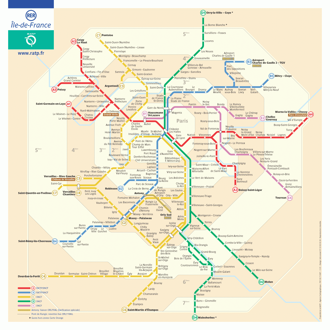 Free Printable Rer Maps Paris