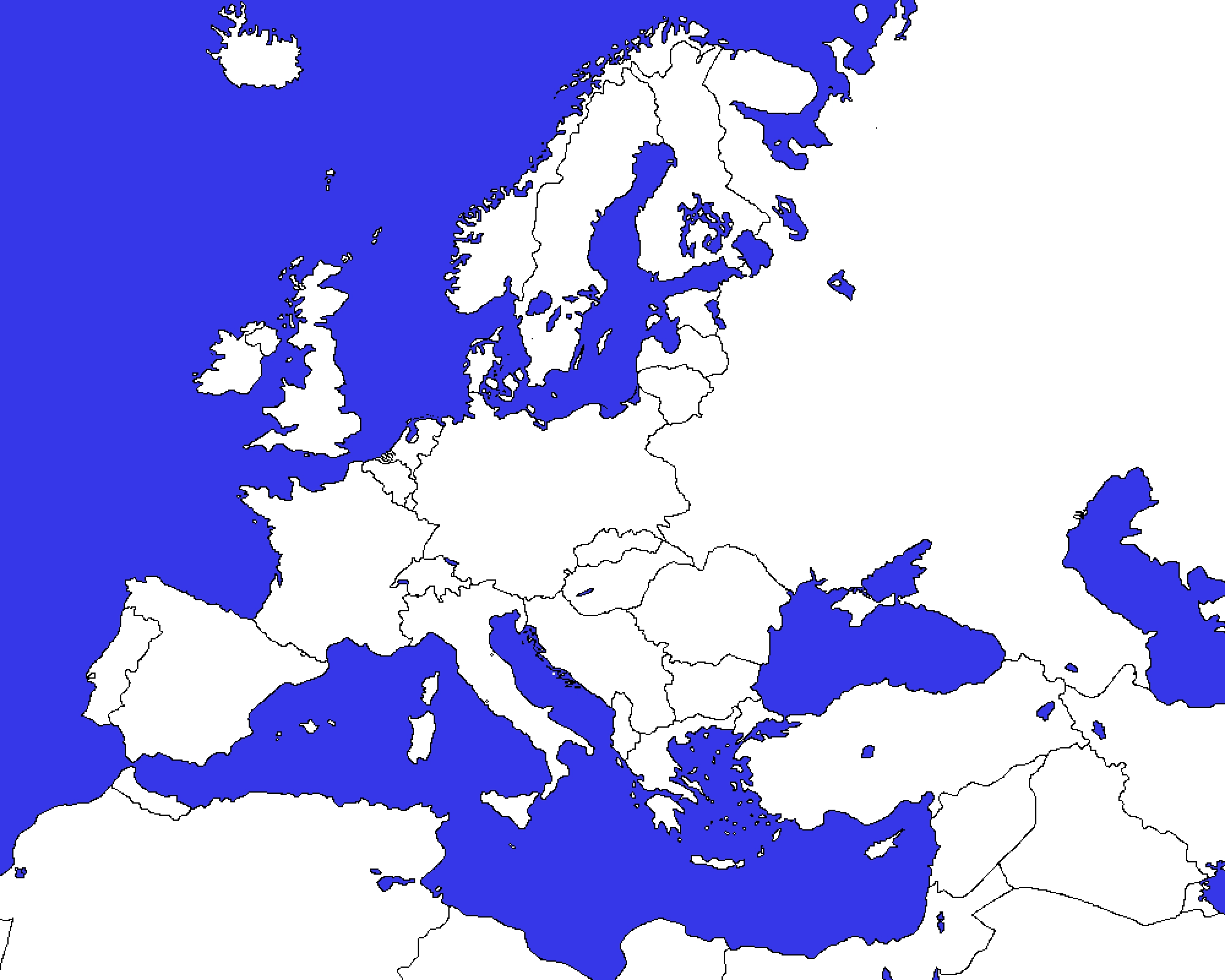 Printable Blank Map Of Europe 1939