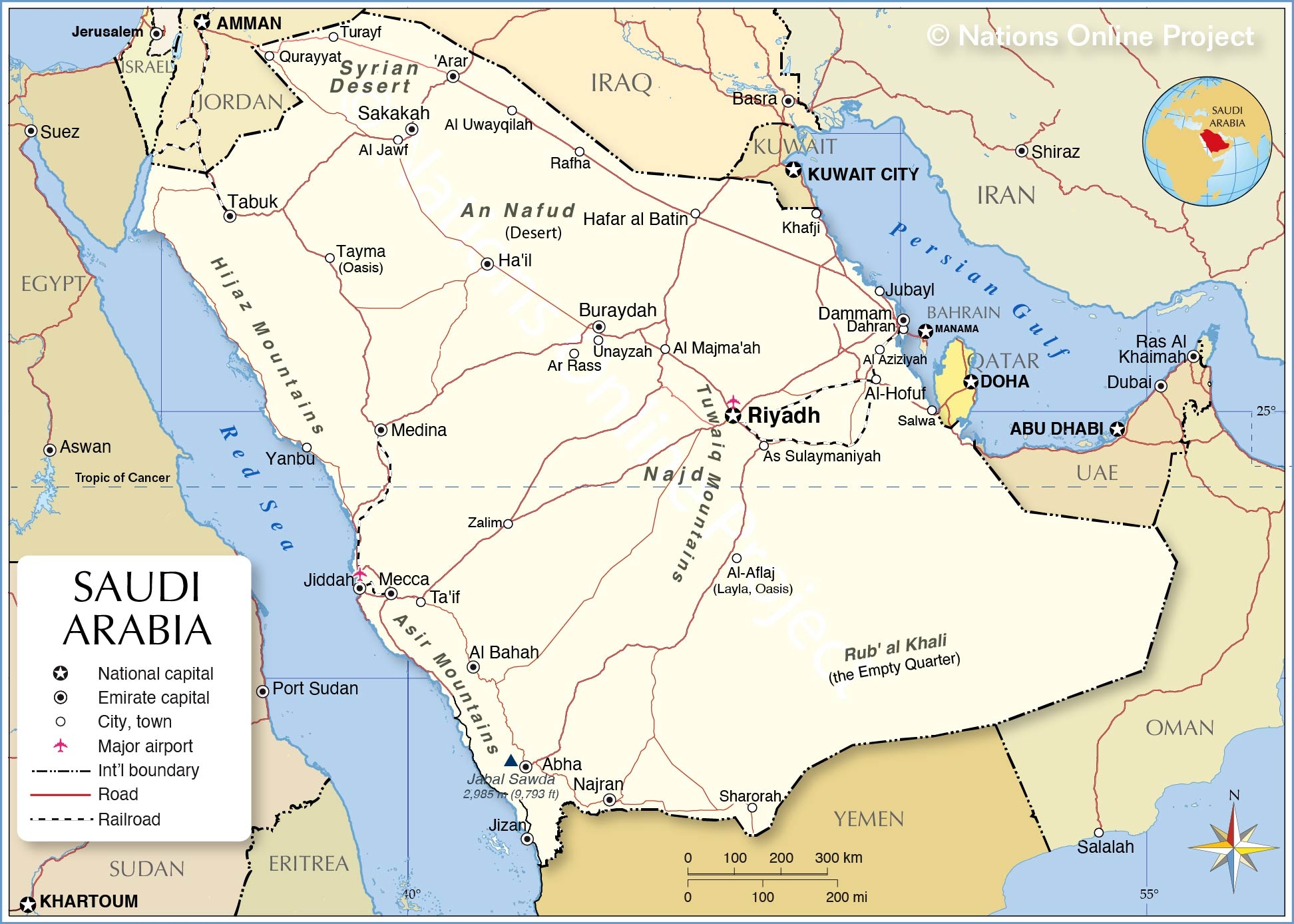 Printable Map Of Saudi Ar