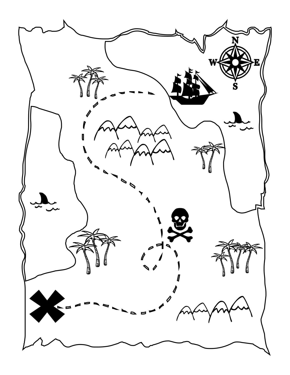 Printable Blank Pirate Treasure Map