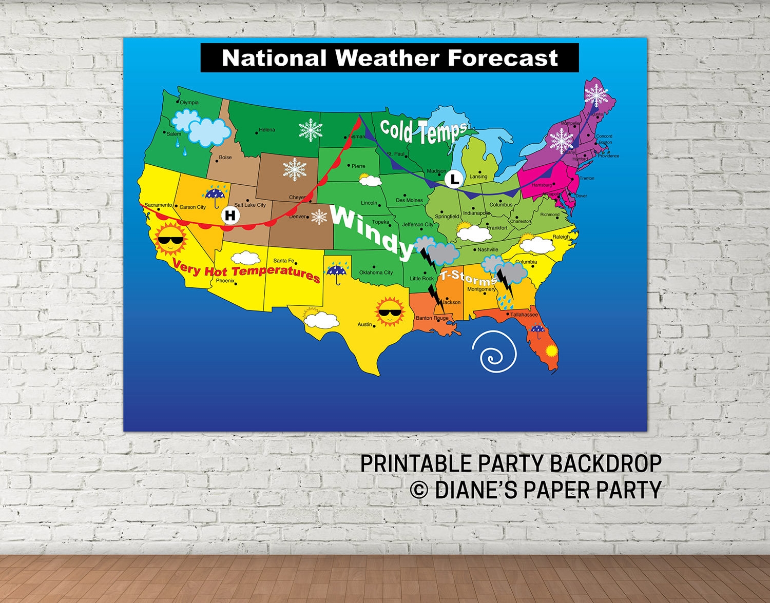 Weather Map United States Printable