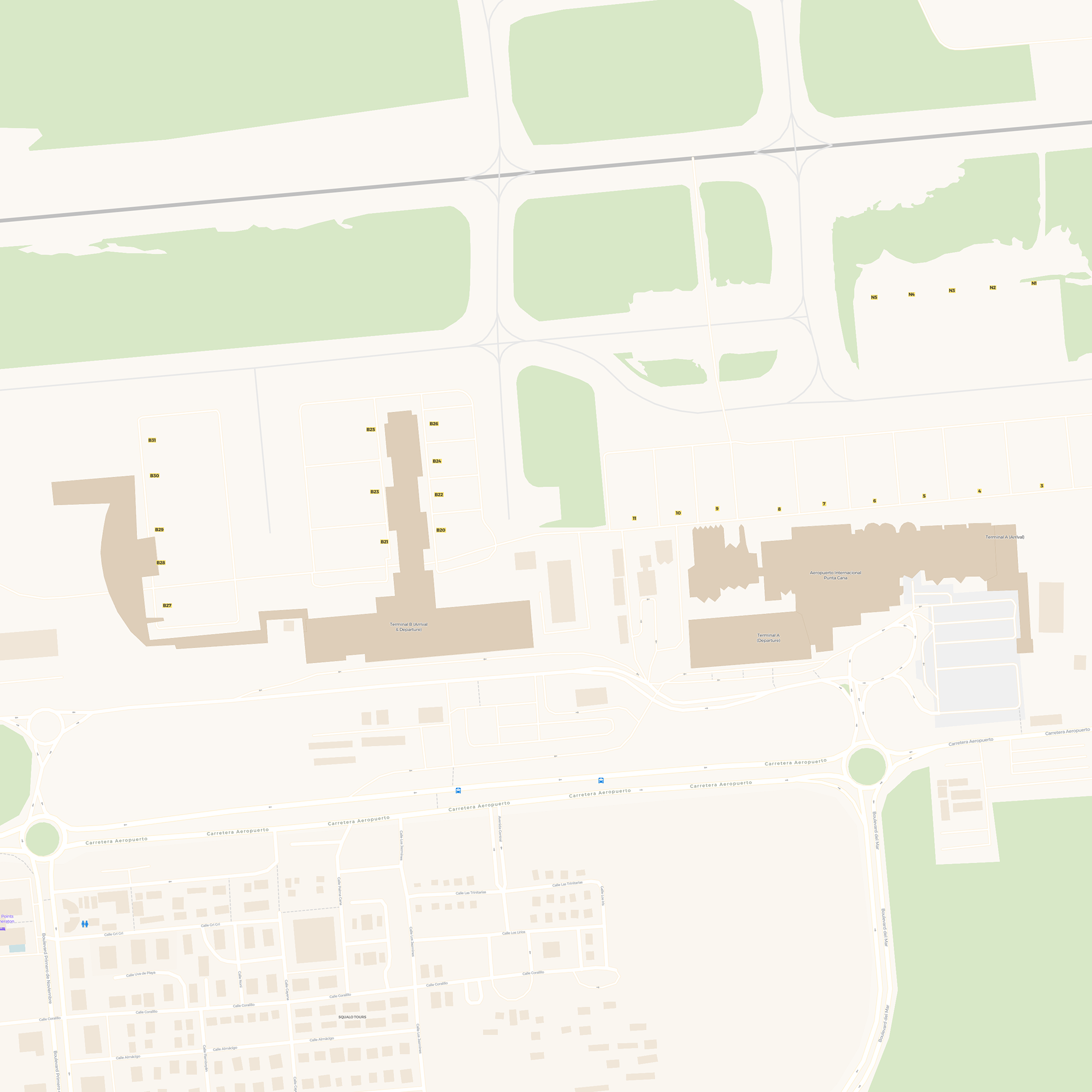 Printable Punta Cana International Airport Map