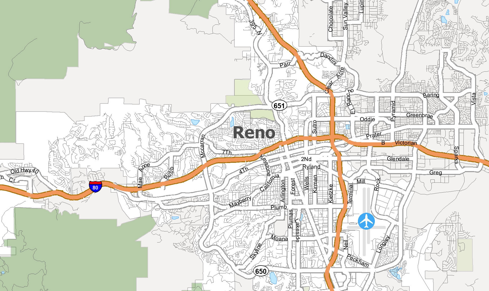 Printable Map Of Reno Nevada