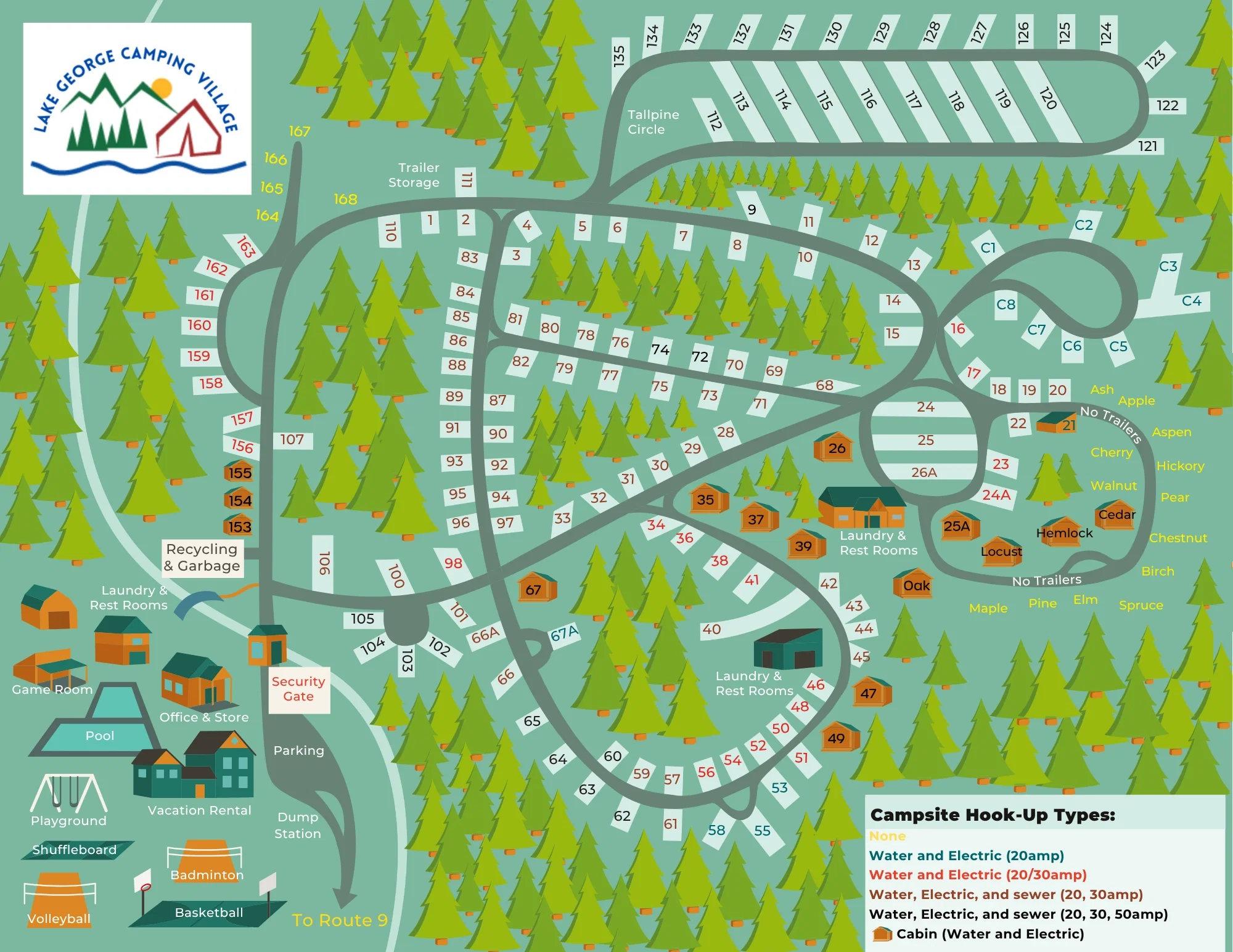 Printable Map Of Lake George Village