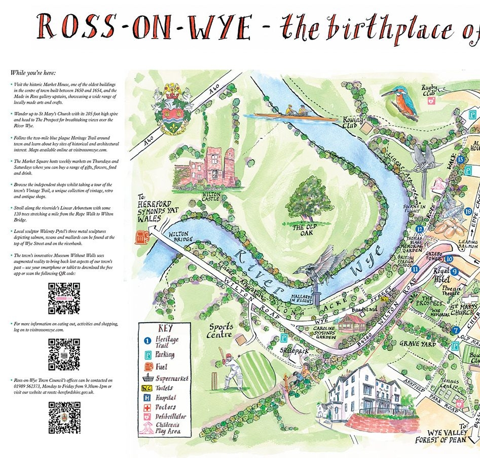 Printable Map Of Ross On Wye