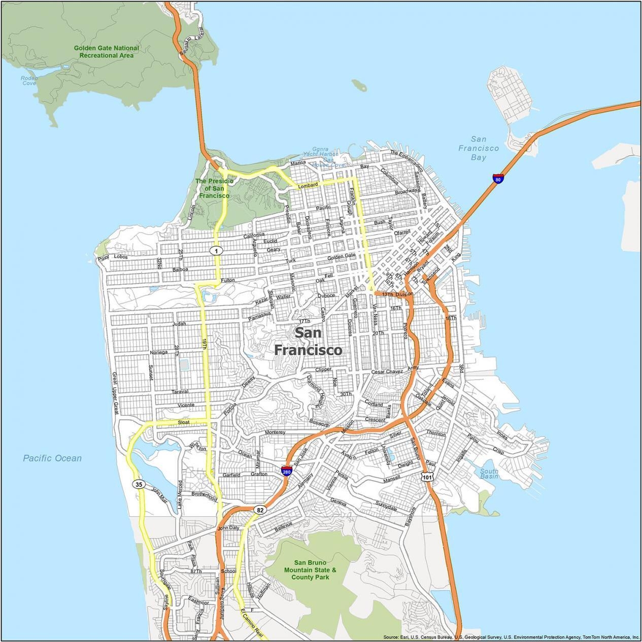 Printable Map Of San Francisco Ca