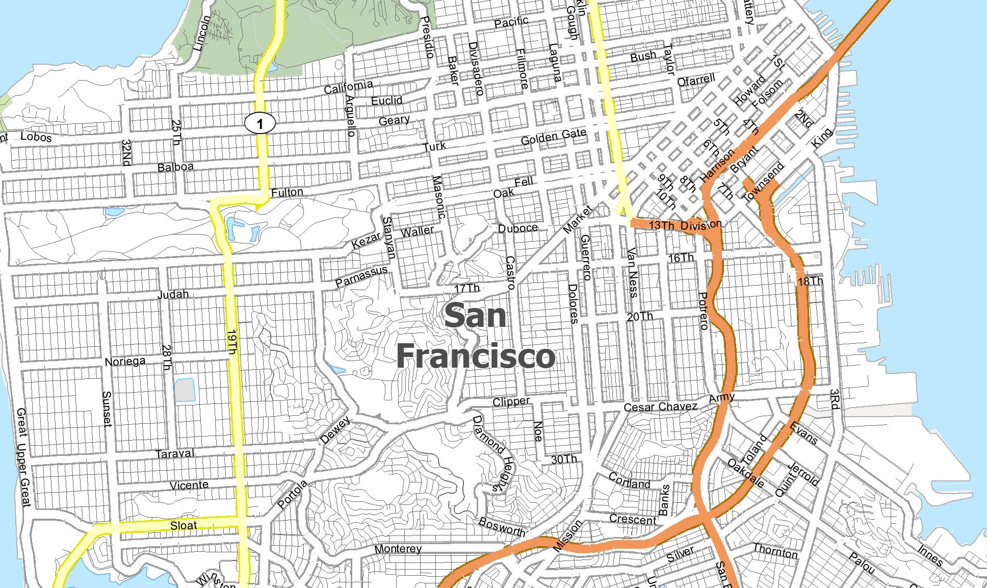 Free Printable Maps Of San Francisco