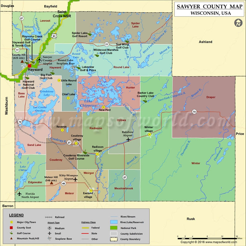 Printable Township Maps Sawyer County Wisconsin